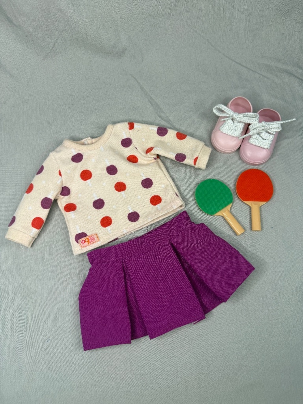 Outfit for 18” Doll – Table Tennis Outfit w/ Paddles